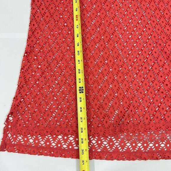 Chico’s Women Open Knit sweater Pullover Cover up Coral/ Orange Size 2 - Picture 10 of 11